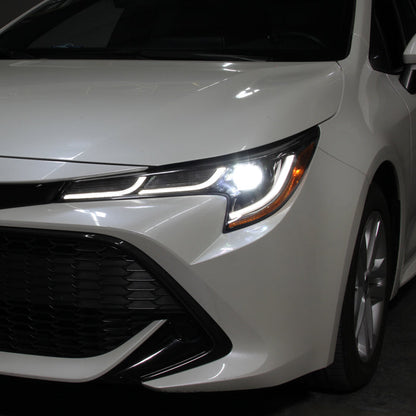 xTune US Built Toyota Corolla 18-20 L LE LED Proj Headlights-SE Style Black