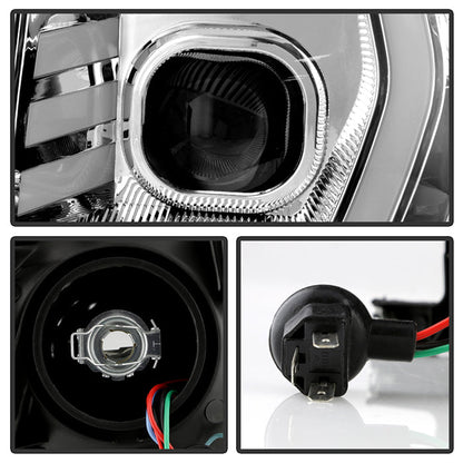 xTune Toyota Tacoma 05-11 LED Light Bar Projector Headlights — 24QQ3