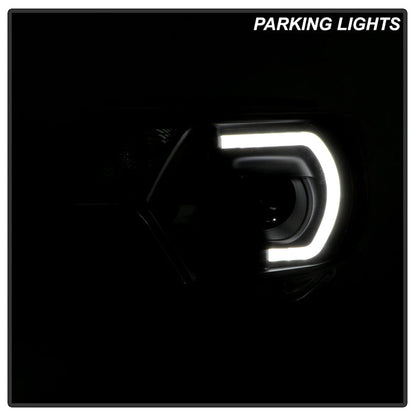 SPYDER xTune Toyota Tacoma 12-15 Headlights - Light Bar DRL - Black PRO-JH-TTA12-LBDRL-BK 9037542
