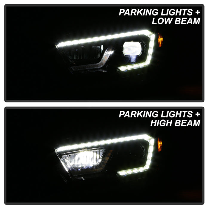 xTune Toyota Tacoma 16-19 SR SR5 Model LED DRL Projector Headlights- Black