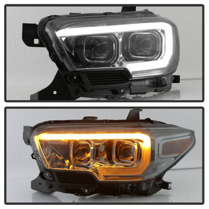 SPYDER xTune Toyota Tacoma 16-18 DRL Light Bar Projector Headlights - Black Smoked PRO-JH-TTA16-LBDRL-BSM 9039270