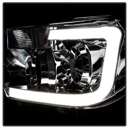 SPYDER Xtune Toyota Tundra 07-13 LED Light Bar Projector Headlights Chrome PRO-JH-TTU07-LED-C 9027895