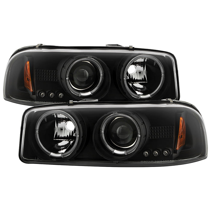 Spyder GMC Sierra 1500/2500/3500 99-06 Projector Headlights LED Halo LED Black