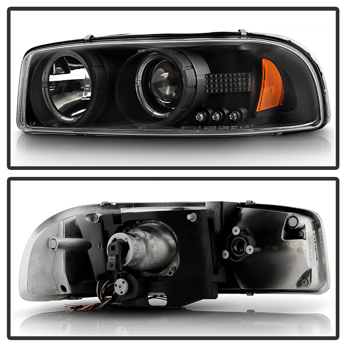 Spyder GMC Sierra 1500/2500/3500 99-06 Projector Headlights LED Halo LED Black