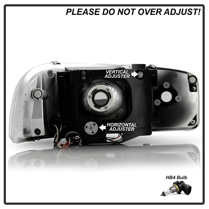 Spyder GMC Sierra 1500/2500/3500 99-06 Projector Headlights LED Halo LED Black