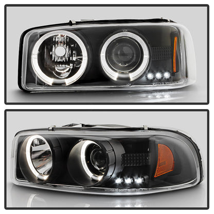 Spyder GMC Sierra 1500/2500/3500 99-06 Projector Headlights LED Halo LED Black