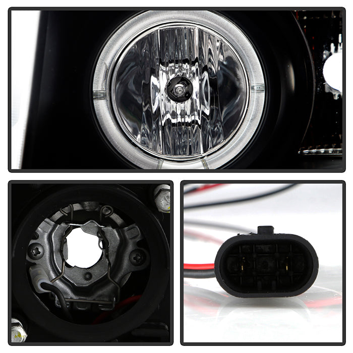 Spyder Chevy Silverado 1500 07-13 Projector Headlights LED Halo LED Blk Pro-Yd-CS07-Hl-Bk