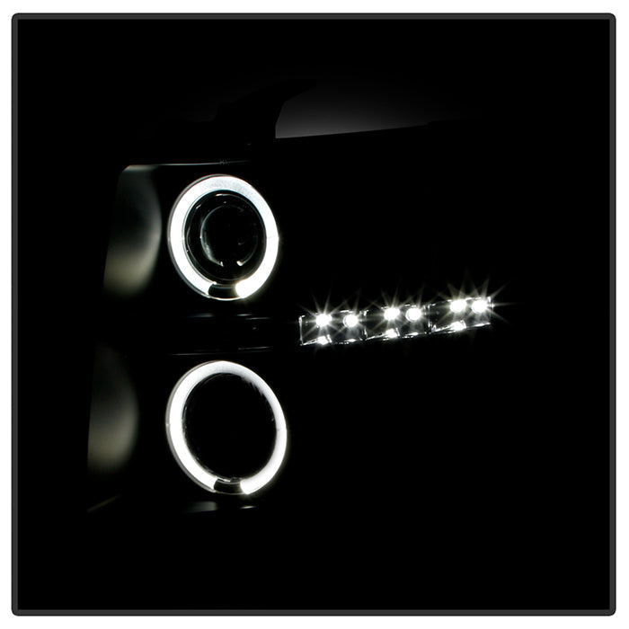 Spyder Chevy Silverado 1500 07-13 Projector Headlights LED Halo LED Blk Pro-Yd-CS07-Hl-Bk