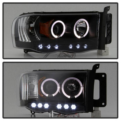 Spyder Dodge Ram 1500 02-05/Ram 2500 03-05 Projector Headlights LED Halo LED Blk