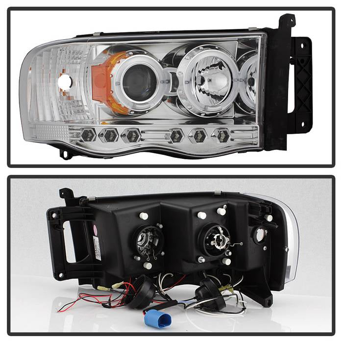 Spyder Dodge Ram 1500 02-05/Ram 2500 03-05 Projector Headlights LED Halo LED Chrm