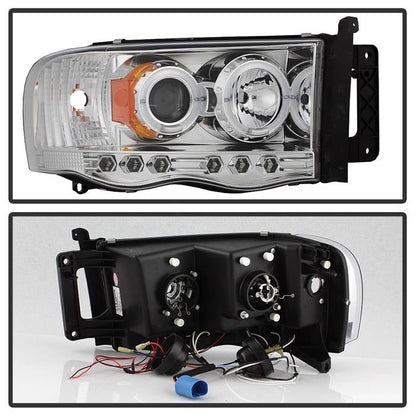 Spyder Dodge Ram 1500 02-05/Ram 2500 03-05 Projector Headlights LED Halo LED Chrm
