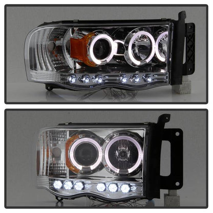 Spyder Dodge Ram 1500 02-05/Ram 2500 03-05 Projector Headlights LED Halo LED Chrm