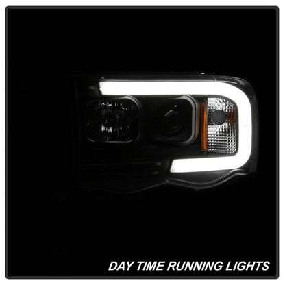 Spyder 02-05 Dodge Ram 1500 Light Bar Projector Headlights - Black (PRO-YD-DR02V2-LB-BK) 5084606