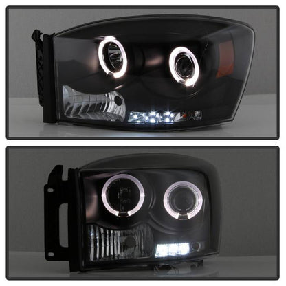 Spyder Dodge Ram 1500 06-08/Ram 2500 06-09 Projector Headlights LED Halo LED Blk