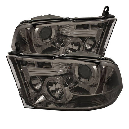 Spyder Dodge Ram 1500 09-14 10-14 Projector Headlights Halogen- LED Halo LED- Smke