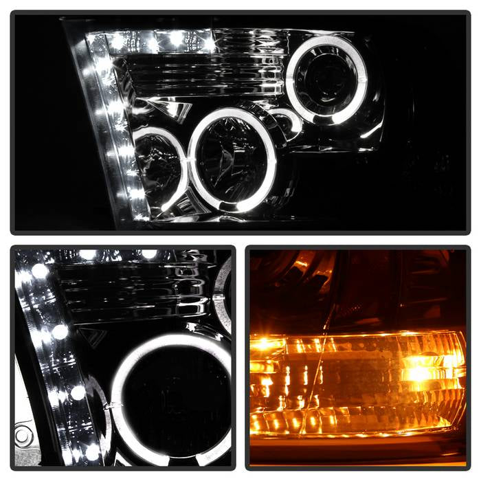 Spyder Dodge Ram 1500 09-14 10-14 Projector Headlights Halogen- LED Halo LED- Smke