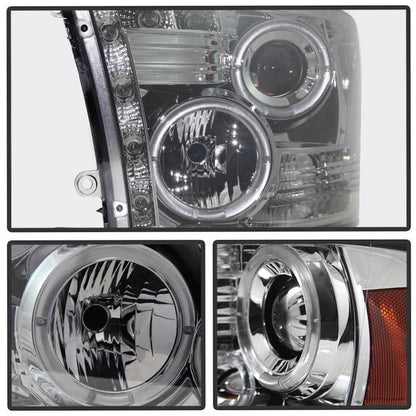 Spyder Dodge Ram 1500 09-14 10-14 Projector Headlights Halogen- LED Halo LED- Smke