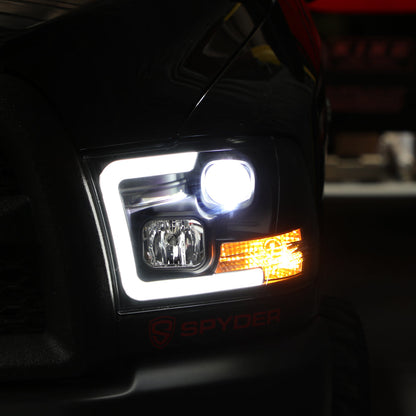 Spyder 09-16 Dodge Ram 1500 Version 2 Headlights Light Bar DRL Black PRO-YD-DR09V2-LBDRL-BK 5084811