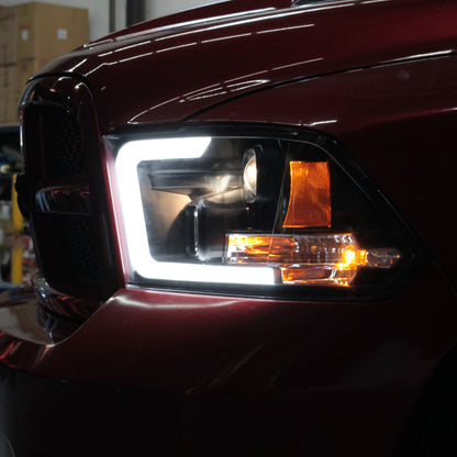 Spyder 09-16 Dodge Ram 1500 Version 2 Headlights Light Bar DRL Black PRO-YD-DR09V2-LBDRL-BK 5084811