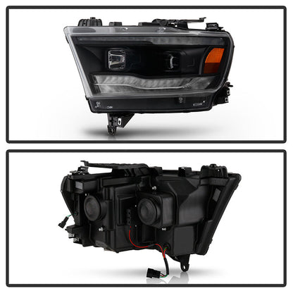 Spyder Dodge Ram 19-20 Halogen Model Projector Headlights Chrome PRO-YD-DR19HALSI-SEQ-BK 5087393