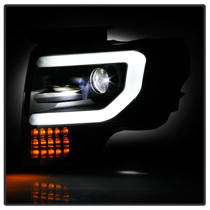 Spyder Ford F150 13-14 Xenon Model Only Light Bar Projector Headlights Blk PRO-YD-FF15013PL-SEQ-BK 5087584