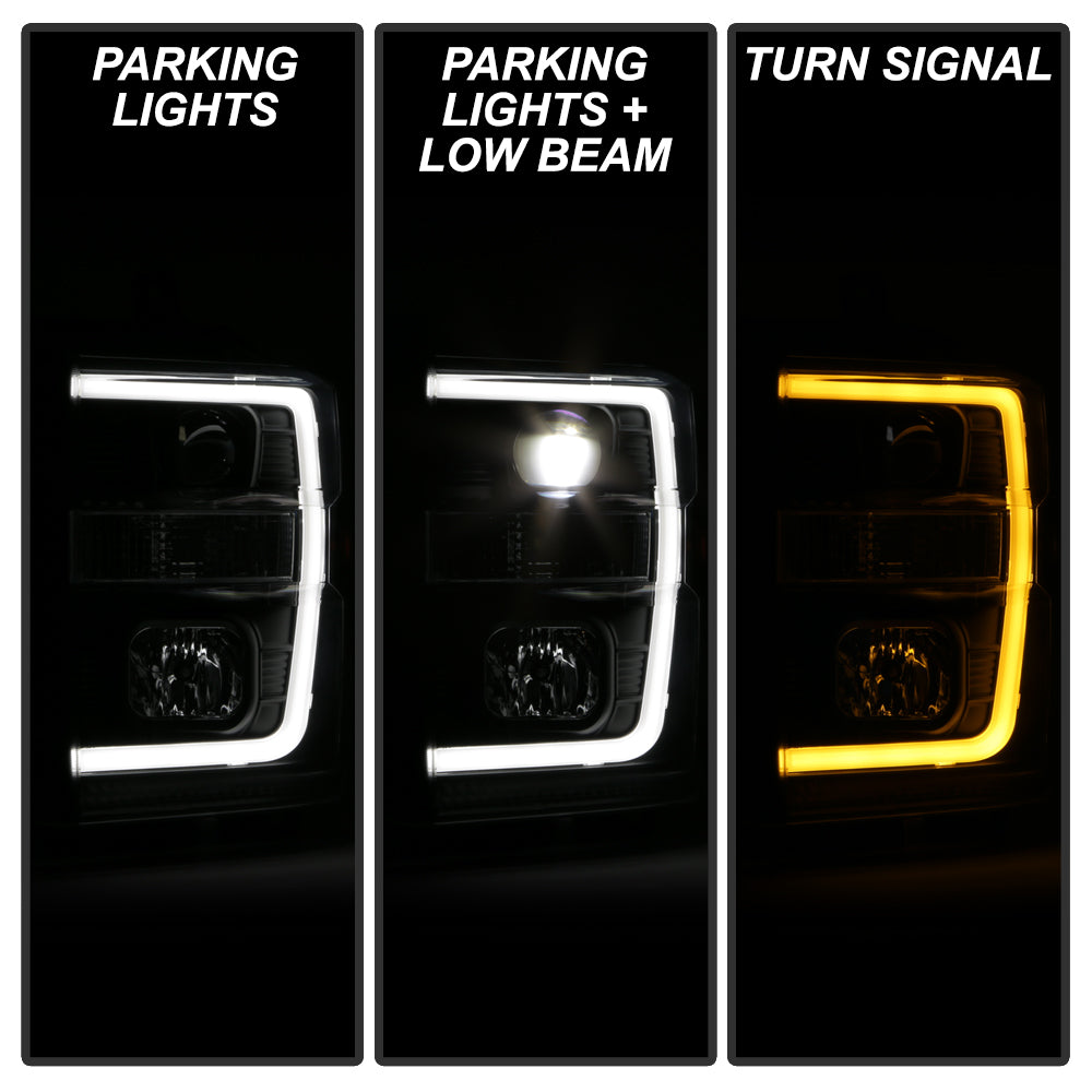 Spyder Ford F-250/350/450 08-10 V2 High-Power LED Headlights-Switch Back-Black