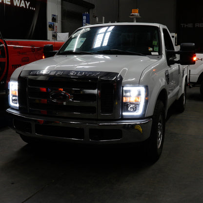 Spyder Ford F-250/350/450 08-10 V2 High-Power LED Headlights-Switch Back-Black
