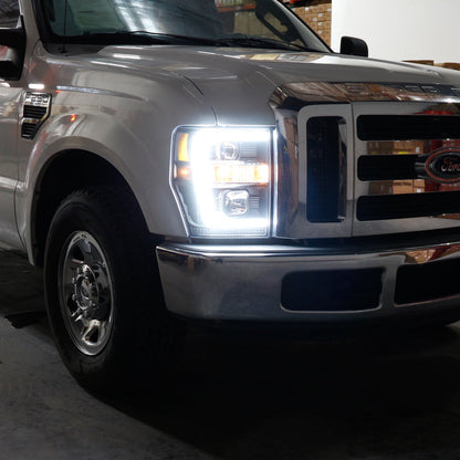 Spyder Ford F-250/350/450 08-10 V2 High-Power LED Headlights-Switch Back-Black
