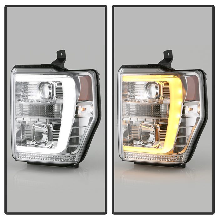 Spyder Ford F-250/350/450 08-10 V2 High-Power LED Headlights-Switch Back-Chrome