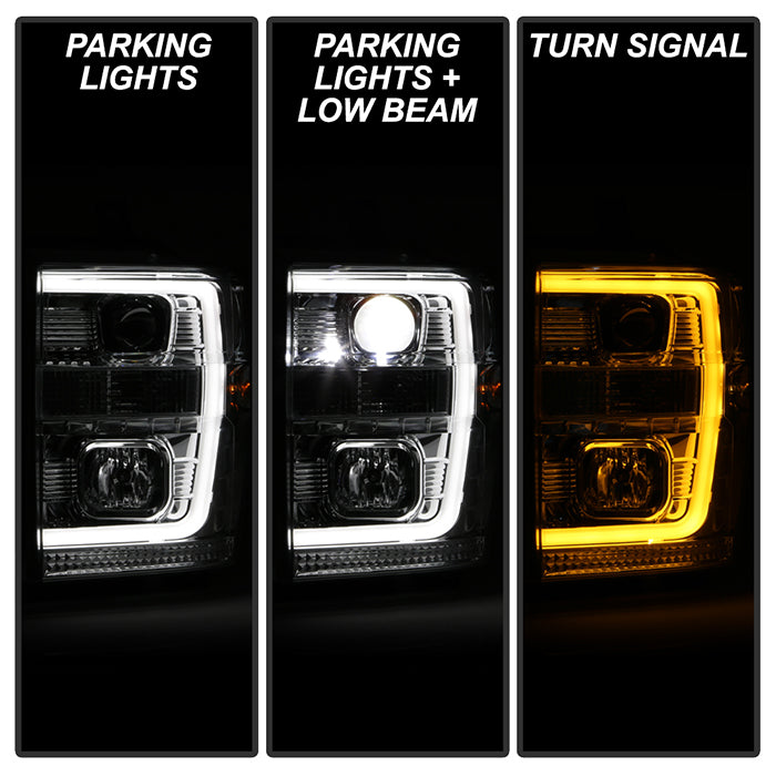 Spyder Ford F-250/350/450 08-10 V2 High-Power LED Headlights-Switch Back-Chrome