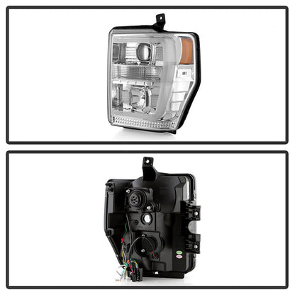 Spyder Ford F-250/350/450 08-10 V2 High-Power LED Headlights-Switch Back-Chrome