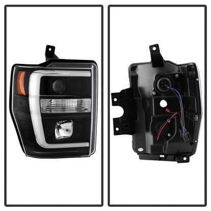 Spyder 08-10 Ford F-250 Projector Headlights V2 - Light Bar DRL LED