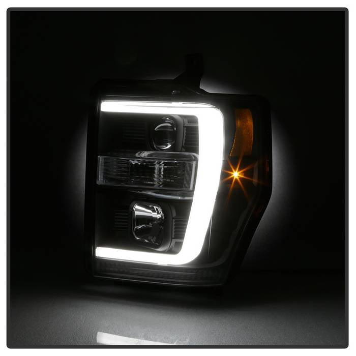 Spyder 08-10 Ford F-250 Projector Headlights V2 - Light Bar DRL LED