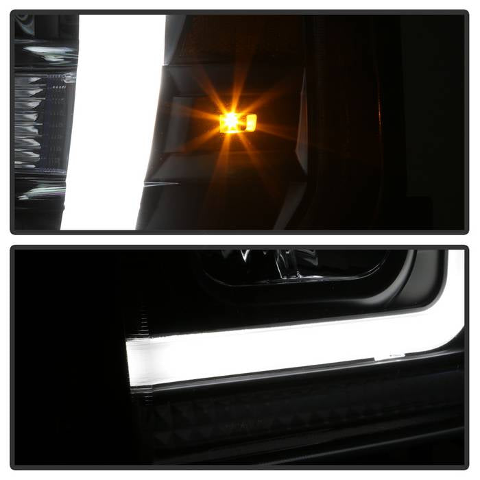 Spyder 08-10 Ford F-250 Projector Headlights V2 - Light Bar DRL LED