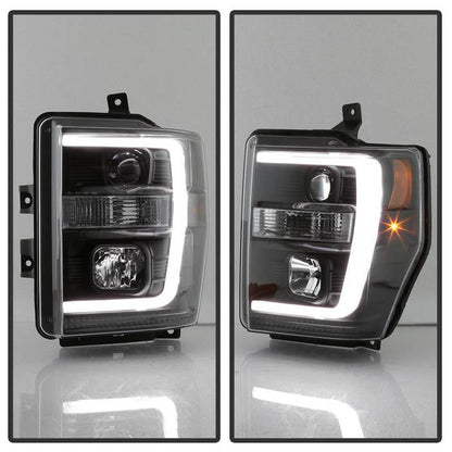 Spyder 08-10 Ford F-250 Projector Headlights V2 - Light Bar DRL LED