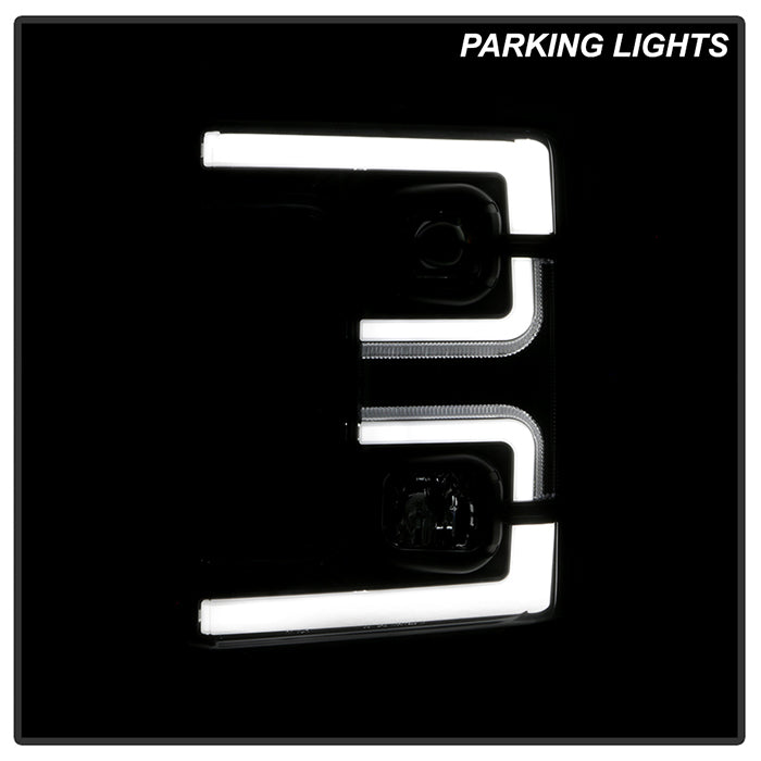 Spyder 17-18 Ford F250/F350/F450 Halogen Model Only -White Light Bar- Black