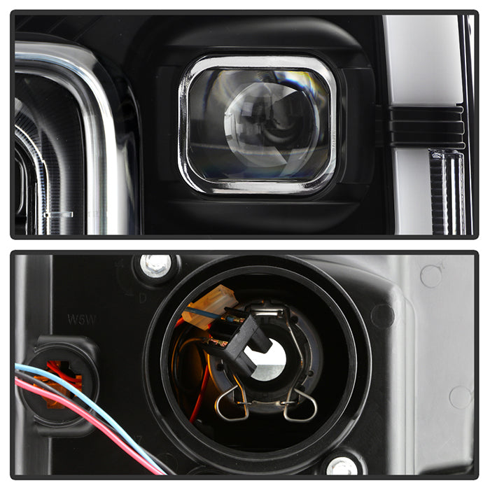 Spyder 17-18 Ford F250/F350/F450 Halogen Model Only -White Light Bar- Black