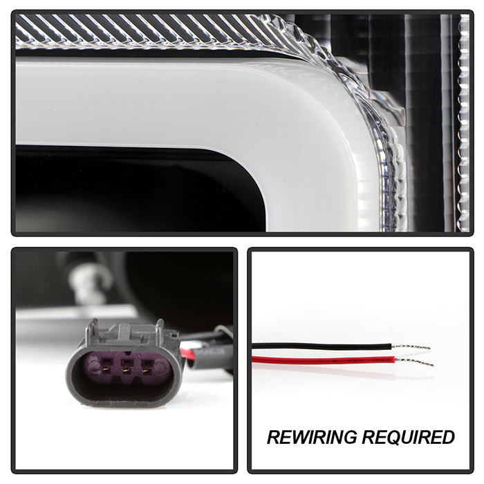 Spyder 17-18 Ford F250/F350/F450 Halogen Model Only -White Light Bar- Black