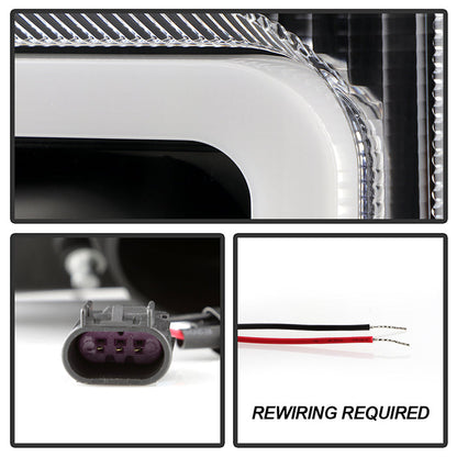 Spyder 17-18 Ford F250/F350/F450 Halogen Model Only -White Light Bar- Black