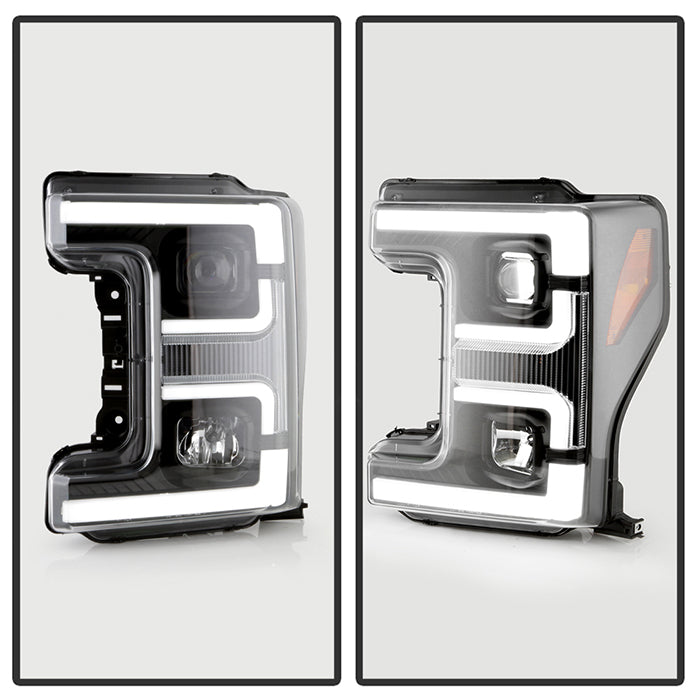 Spyder 17-18 Ford F250/F350/F450 Halogen Model Only -White Light Bar- Black