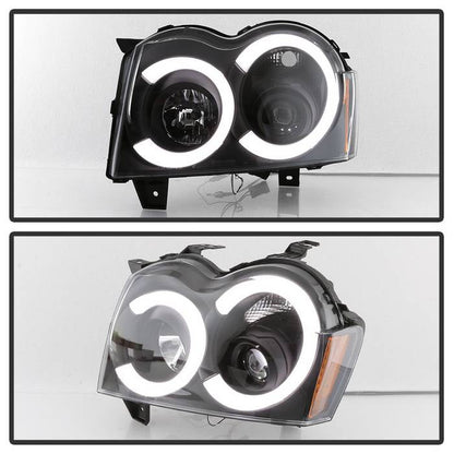 Spyder 05-07 Jeep Grand Cherokee - Light Bar Projector Headlights - Black - PRO-YD-JGC05V2-LB-BK 5086129