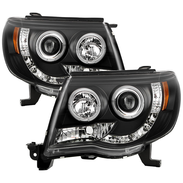 Spyder Toyota Tacoma 05-11 Projector Headlights LED Halo LED Black High H1 Low H1