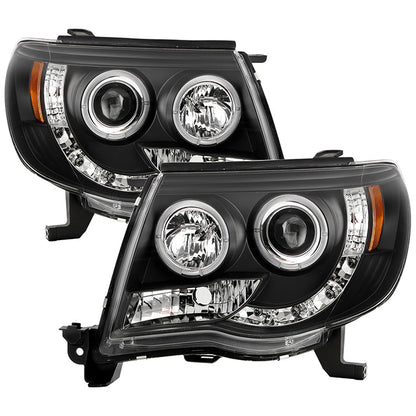 Spyder Toyota Tacoma 05-11 Projector Headlights LED Halo LED Black High H1 Low H1