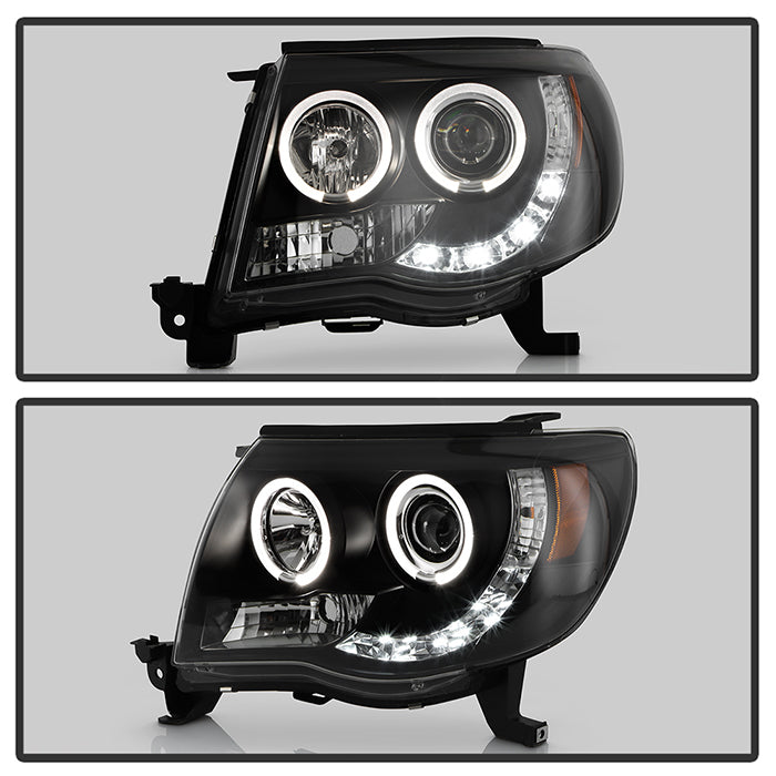 Spyder Toyota Tacoma 05-11 Projector Headlights LED Halo LED Black High H1 Low H1