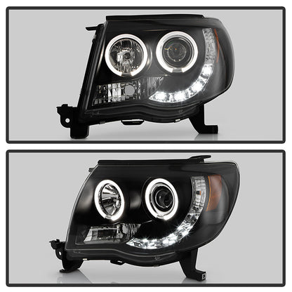 Spyder Toyota Tacoma 05-11 Projector Headlights LED Halo LED Black High H1 Low H1