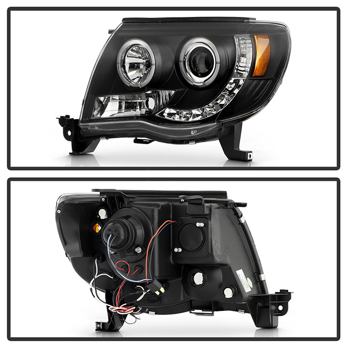 Spyder Toyota Tacoma 05-11 Projector Headlights LED Halo LED Black High H1 Low H1