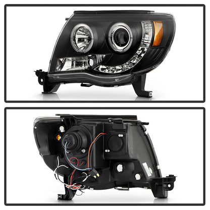 Spyder Toyota Tacoma 05-11 Projector Headlights LED Halo LED Black High H1 Low H1
