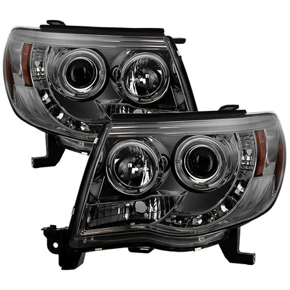 Spyder Toyota Tacoma 05-11 Projector Headlights LED Halo LED Smoke High H1 Low H1
