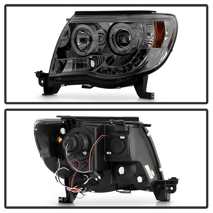 Spyder Toyota Tacoma 05-11 Projector Headlights LED Halo LED Smoke High H1 Low H1