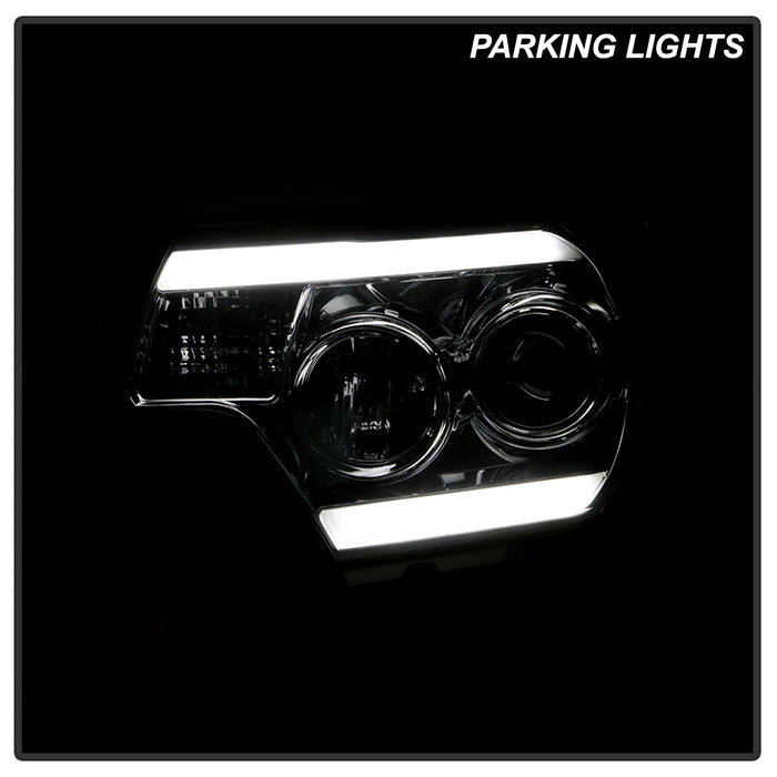 Spyder Toyota Tacoma 12-16 Projector Headlights Light Bar DRL Smoke Pro-Yd-TT12-Lbdrl-Sm